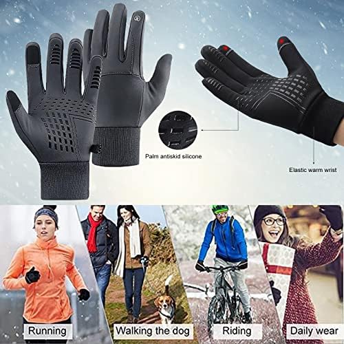 QVKARW Зимско руно трчање ракавици топло водоотпорно топло со нелизгачки ракавици на ветерници за ветерници за ветерници за спортски ракавици
