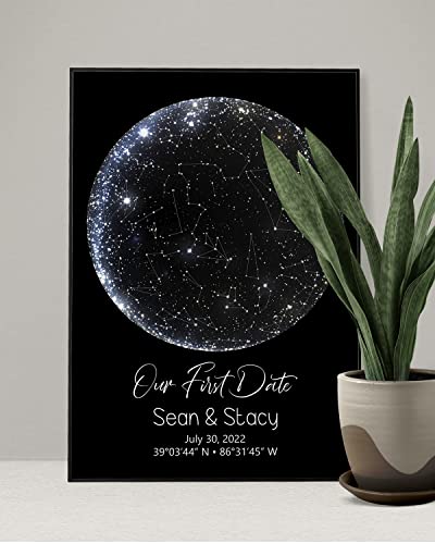 Прилагодена starвезда мапа Персонализирана соstвездие со соstвездие, ноќен небото постер, artидна уметност специјална пригода подарок за свадба годишнина декор 6ts 6ts