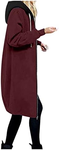 Womenенски топла надворешна патент со отворено дуксери, џеб со долга цврста боја џеб со долга палто јакна каузална модна врвна облека