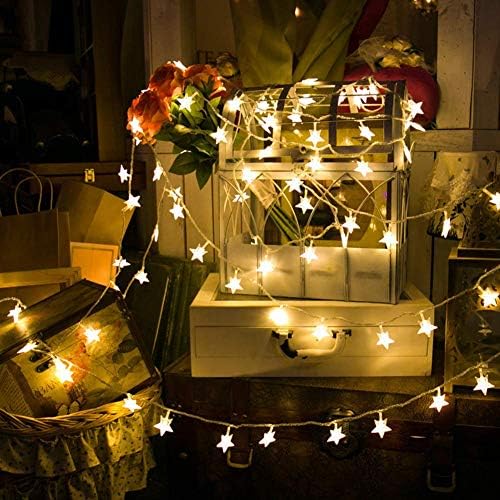 Starвездени LED стринг светла - 70 LED 33 FT Twinkle Star Battery Opened Fairy Lights водоотпорни за надворешни, затворени, спални, свадба, забава, Божиќни украси за градинарски вештерки