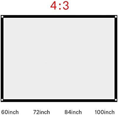 Проекција 60-100 инчен преносен преклопен преклопен бел проектор за проектор за проекција на завесата 4: 3