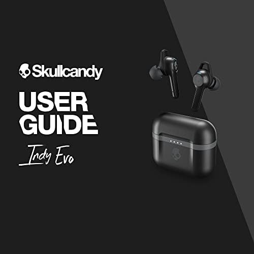 SkullCandy Indy Evo True Wireless Bluetooth Bluetooth Earbuds компатибилни со iPhone и Android / Charging Case и микрофон /