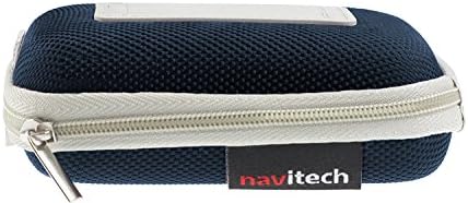 Случајни слушалки на Navitech Blue Hard Protective Hardpection Case со спортски слушалки Моки 90
