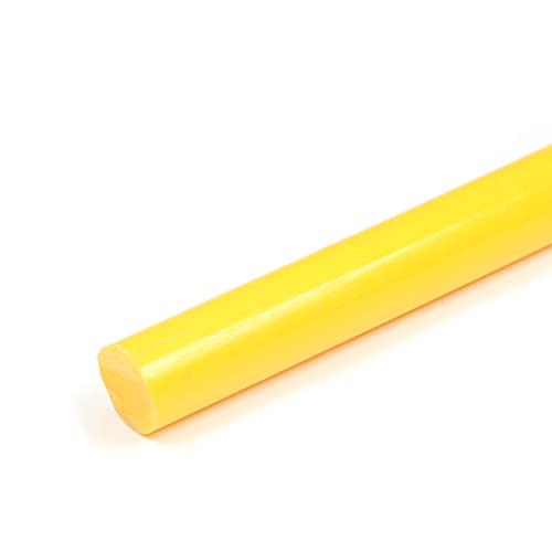 Пластична тркалезна шипка од 1 парчиња 0,47inch DIA 39inch должина, жолти полиоксиметиленски шипки Инженеринг пластични тркалезни