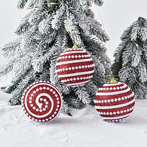 Декорација на новогодишна боја Божиќна топка топка топка натопена во прав топка Божиќни украси за приврзоци на топка Божиќни украси Декоративни