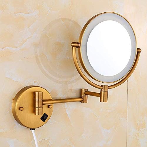 Огледало за шминка за шминка на Зчан- огледало за шминка со зголемување, двојно еднострано огледало за суета за бања, масло од масло