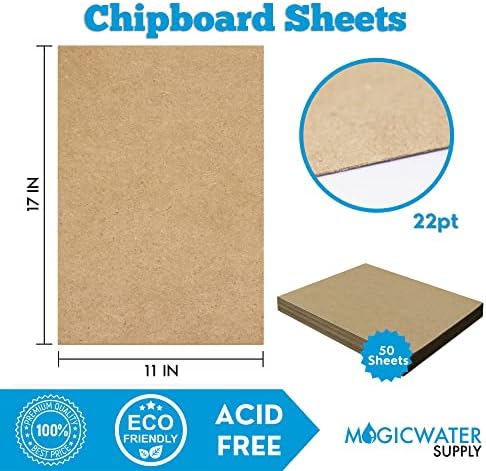50 чаршафи со иверови 11 x 17 инчи - 22pt мала тежина кафеава карфт картона за сноп -книги и табла за хартија за хартија за хартија |