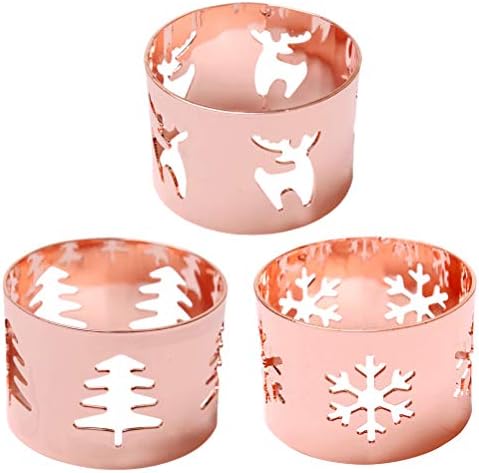 Божиќ 3 парчиња Божиќ дизајнирани прстени за салфетки легури за вечера со салфетки