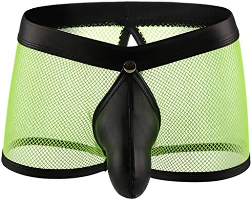 Машка долна облека секси мрежна мрежа за дишење боксерски брифинзи памук спандекс боксер краток за мажи, основни меки стебла за долна облека