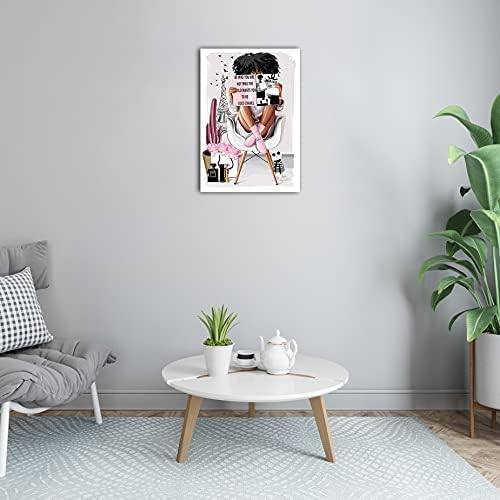 Афроамериканска wallидна уметност мода црна жена кралица слика дома украс за спална соба дневна соба црна wallидна уметност жена подароци врамени подготвени за обесе?