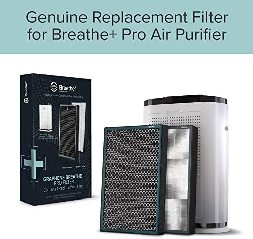 Напреден антимикробно графин дишење+ PRO Filter Filter | 4 во 1 филтрација | Медицински одделение Вистински ХЕПА филтер H13 | Активиран