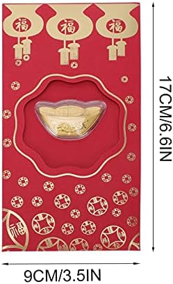 5 парчиња Кинески Црвени Пликови Плик Со Кинеска Картичка Црвен Џеб Среќни Пари За Кинеската Нова Година Пролетен Фестивал Празничен Туш