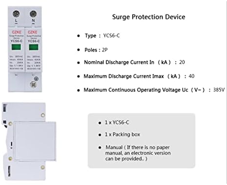 AMSH YCS6-C AC SPD 2P House Surge Protector Заштитна заштита на уредот со низок напон на аристер 20KA-40KA 385V