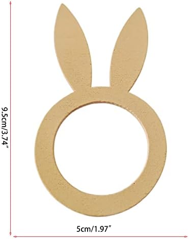 10 парчиња дрвени материјали за салфетки од салфетка ткива прстени за сервисирање на тастатка симпатична форма на зајаче за куќички за куќички