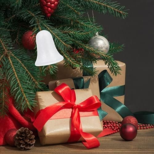 Magiclulu Божиќни украси Божиќ дрво виси 10 парчиња пена sвона bellвончиња од пена од дрво за занаети за занаети Божиќни партиски украси 9,3 см, бели стирофоми топки пена топ
