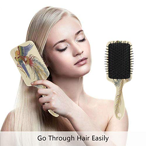 Четка за коса со перничиња од Vipsk, пластична разнобојна феникс жолта, соодветна добра масажа и антитатична четка за коса за да се сува и влажна коса, густа, кадрава и?