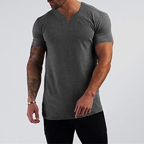 Маички за маички за атлетски тренинзи со кратки ракави за бодибилдинг кошули лесни тенок фит мускулен мета врв