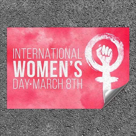 CGSignLab | Ден На Жената-Розов Симбол Тешки Индустриски Самолепливи Алуминиумски Ѕидни Налепници | 18x12