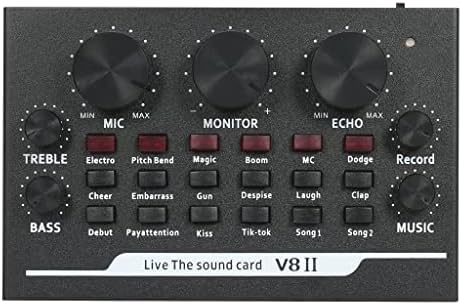 YTYZC V8II USB Звучна Картичка Во Живо Бт Придружба Аудио Миксер Со Звучни Ефекти Емитување Снимање Мрежа Пеење На Телефони Лаптоп
