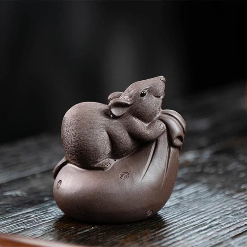 ZSEDP рачно изработена виолетова глина чај домашно милениче животно модел скулптура занаети чај фигурински украси кинески чај поставен декорација подарок
