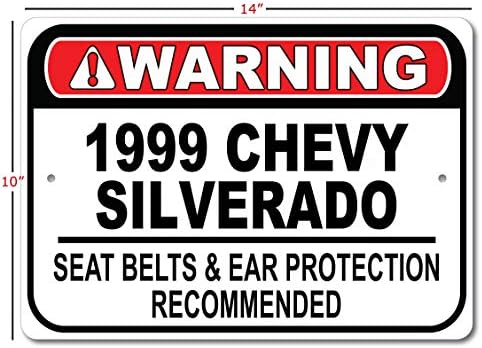 1999 99 Чеви Силверадо Безбедносен Појас Препорача Брз Автомобилски Знак, Знак За Метална Гаража, Ѕиден Декор, Знак ЗА Гм Автомобил