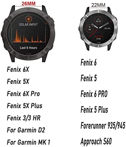 QPDRNC 26 22mm Печатење Силиконски Часовник За Брзо Вклопување за Garmin Fenix 6 6X Pro 5 5X ПЛУС 3 HR 935 MK1 Ремени Брзо Ослободување Зглоб