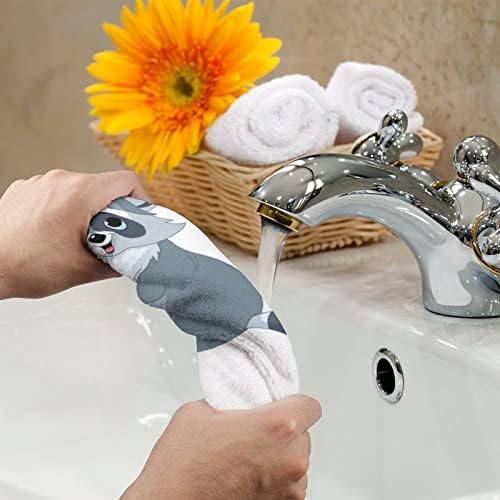 Симпатична цртана ракун рак крпи за рака и миење на телото меки меки за миење садови со симпатични печатени за кујна за кујна во бања