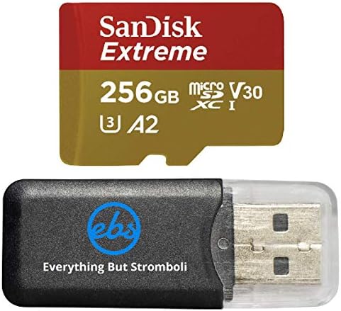 Sandisk Extreme 256gb MicroSD Картичка За Mavic MINI 2 DJI Drone Flycam-Класа 10 4K UHD U3 A2 V30 SDXC Пакет Со Сѐ Освен Stromboli Microsdxc
