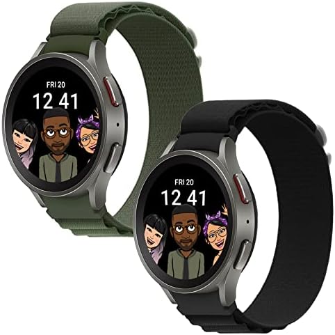 Најлон ленти компатибилни со Samsung Galaxy Watch 5 40mm 44mm/ Watch 5 Pro 45mm/ Galaxy Watch 4 40mm 44mm и Galaxy Watch 4 Classic 42mm 46mm, 2 пакувања без меки бендови за јаз за жени жени