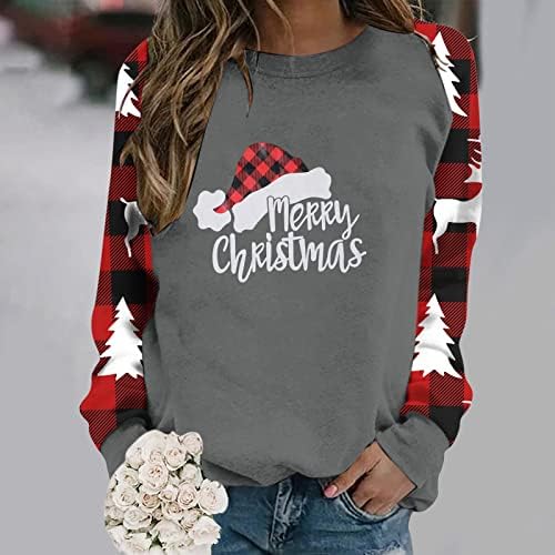 Зимска облека за жени, о-вратот Среќни Божиќни кошули Севкупна мека униформа жени од руно џемпер