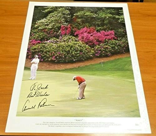 Арнолд Палмер го потпиша постер за голф Сент Ендрус 18 „x 23“ со JSA COA - Автограмирани фотографии за голф