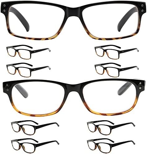 Очила Заштедете 10% На Комплет 5 Пакети Класични Очила За Читање За Мажи и 5 Пакети Гроздобер Читатели Рамка Од Црна желка +3.50