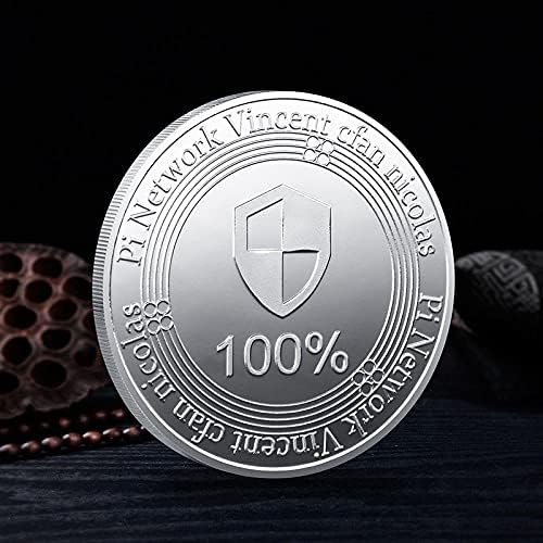 2 ПАРЧИЊА Комеморативна Монета Сребрена Обложена Виртуелна Монета Знак За Рударство Криптовалута 2021 Колекционерска Монета Со Ограничено