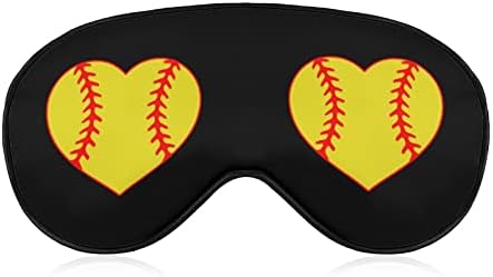 Љубов Бејзбол Срце Смешно Спиење Маска За Очи Мека Покривка За Очи Со Врзани Очи Со Прилагодлив Ремен Ноќна Сенка За Очи За Мажи Жени