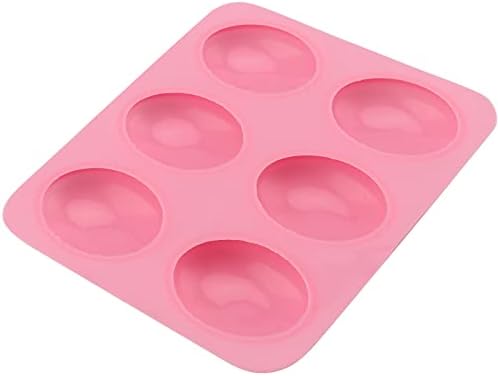 Mouyat пакет од 2 розови овални силиконски сапун, калап за сапун, силиконски калап во форма на јајце во форма на јајце, нелепливи калапи за бања