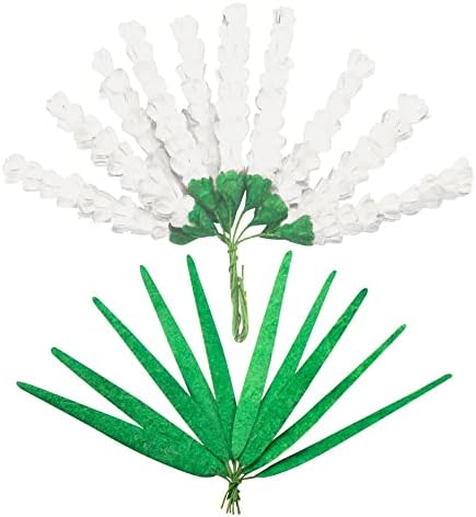 Креации за мода - Лаванда loveубовни цвеќиња од хартија - лаванда од бела хартија + долга трева