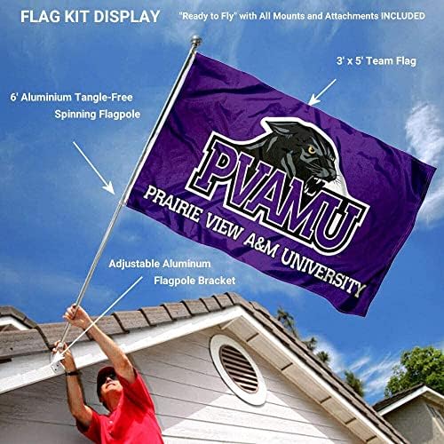 Pvamu Panthers 3x5 знаме и пакет за монтирање на држачи за заграда