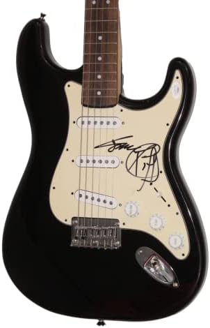 Jimими Клиф потпиша автограм со целосна големина Црна фендер Стратокастер Електрична гитара Д/ Jamesејмс Спенс ЈСА автентикација - икона