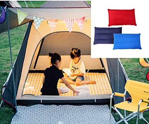 Перница за надувување за кампување за кампување со перници за перница од ткаенина за удобни, ергономски надуени перници за поддршка на вратот