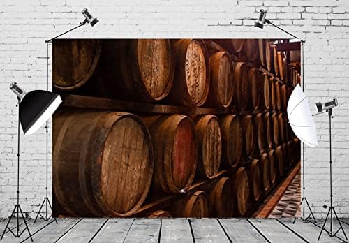 Корфото 9x6ft ткаенина стари дрвени вини барели позадина средновековна пиварница винарска визба фотографија позадина ретро повеќе пијалоци