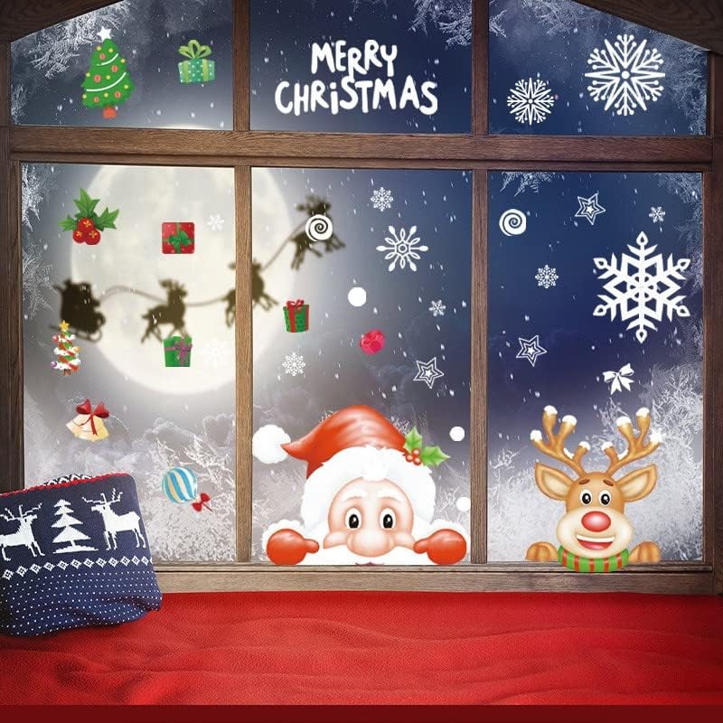 Божиќни Стаклени Врати И Прозорци Декоративни Налепници Нелепливи Статични Налепници Украси За Соба За Ѕид Во Спалната Соба