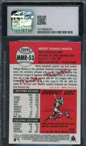 Mickey Mantle 2008 Topps Factory Blue Refractor 53 Бејзбол картичка #MMR -53 CSG 7.5 - Плочани бејзбол картички