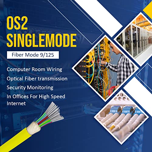 Cable NewYork Cables® 1M OS2 SC до кабел за печ -печ | Дуплекс Корнинг со единечен режим 9/125 Св. Висока брзина SC ST Fiber Optic SMF