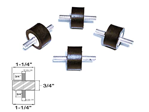 4 гумени вибрации изолатори се монтираат 5/16-18 x 3/4 долги столпчиња