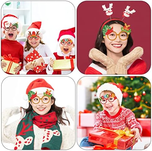 Очила за шминка за амосфун 12 пара чаши за хартија за Божиќни партии Фото реквизити Божиќни украси Подароци за возрасни подароци