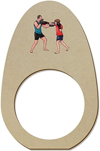 Азиеда 5 x „Бокс вежба“ дрвени прстени/држачи за салфета
