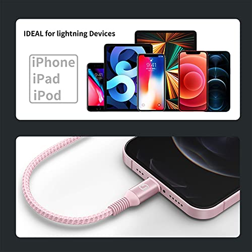 Кабел за полнач на 1FT за iPhone, краток молња кабел компатибилен со iPhone 14/13/12/11 Pro Max/X/XR/XS Max/8 7 Plus/iPad