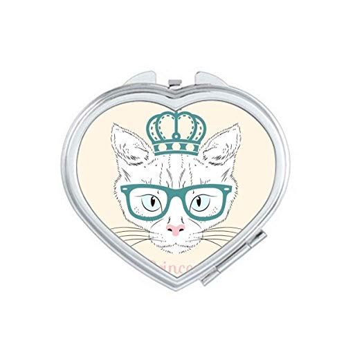 Круна Сонцето за сонце бела мачка принцеза огледало за патување Преносен рачен џеб шминка