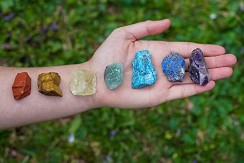Сурови природни кристали, чакра камења, сет за стартување од 7 парчиња