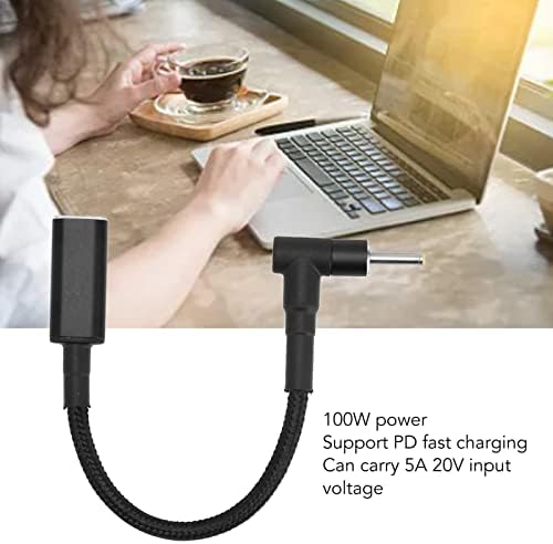 CICIGLOW USB C До Dc Адаптер, 100w 5A 20v Женски До 2, 5x0, 7mm Машки Кабел За Полнење Кабел Поддршка Pd Брзо Полнење, Лесен